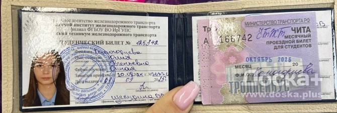 Потерялся студенческий биле